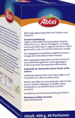 Abtei Gelatine Plus Vitamin C 400 G Pulver