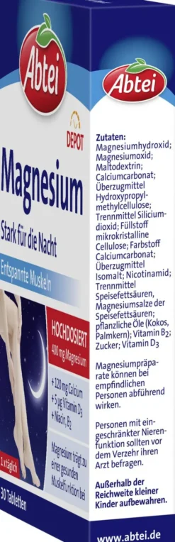 Abtei Magnesium Stark Für die Nacht Depot 30 Tabletten
