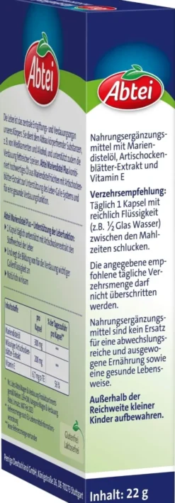 Abtei Mariendistel Plus Mit Artischocke 30 Kapseln
