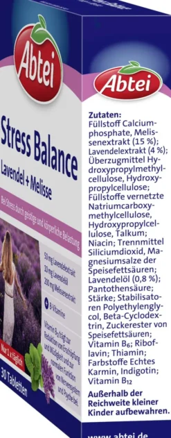 Abtei Stress Balance Lavendel+melisse 30 Tabletten