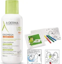 A-Derma Exomega Control Creme rückfettend 400 ml + gratis Malbuch