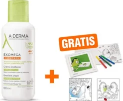 A-Derma Exomega Control Creme rückfettend 400 ml + gratis Malbuch