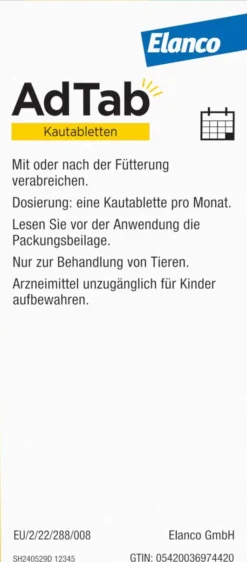 AdTab 450 mg für große Hunde (11-22 kg) 3 Kautabletten