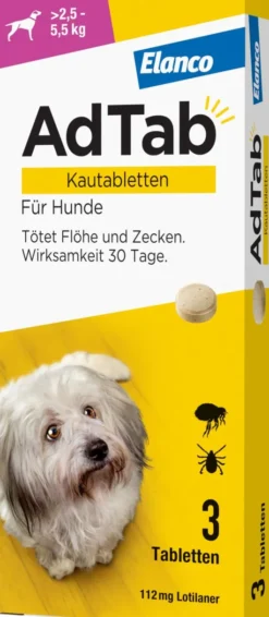 AdTab 112 mg für kleine Hunde (2,5-5,5 kg) 3 Kautabletten