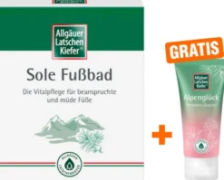 Allgäuer Latschenkiefer Sole Fuß- bad 10x10g Beutel + gratis Allgäuer Latschenkiefer Alpenglück Dusche 30 ml