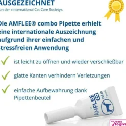 Amflee Combo 50 mg - 60 mg Spot-On Lösung Für Katzen 3 Stück