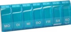 Anabox 1 Tabletten - Box Wochentage Mo - So 7 Tage - Box Türkis