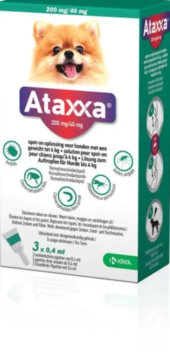 Ataxxa 200 mg-40 mg Lösung zum Auftropfen für Hunde bis 4 kg 3 Pipetten