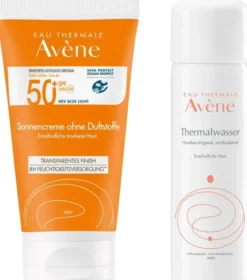 Avene Sonnencreme SPF 50+ ohne Duftstoffe 50 ml + gratis Avene Thermalwasser Spray 50 ml