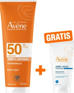 Avene Sonnenmilch SPF 50 250 ml + gratis Avene Repair - Lotion nach der Sonne 50 ml