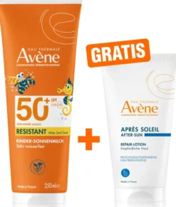 Avene Sunsitive Kinder Sonnenmilch SPF 50 + 250 ml Milch + gratis Repair - Lotion nach der Sonne 50 ml