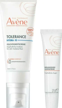Avene Tolerance Hydra-10 Feuchtigkeitscreme 40 ml + Avene Beruhigende Augencreme 15 ml