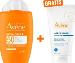 Avene Ultra Fluid Invisible SPF 50 50 ml + gratis Avene Repair - Lotion nach der Sonne 50 ml