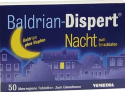 Baldrian-Dispert Nacht zum Einschlafen 50 überzogene Tabletten