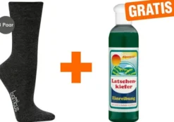 Bambus Wellness-Socken 39-42 Anthrazit 3 Paar + gratis Latschenkiefer Einreibung 250 ml