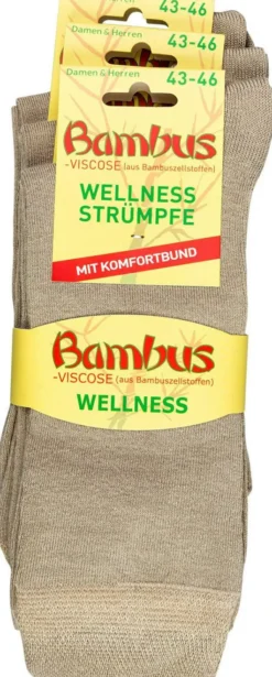 Bambus Wellness-Socken 43-46 Beige 1 Paar