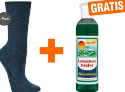 Bambus Wellness-Socken 39-42 Jeansblau 3 Paar + gratis Latschenkiefer Einreibung 250 ml