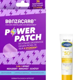 Benzacare Power Patch gegen Pickel 36 Pflaster + gratis Cetaphil Sun Daylong SPF 50+ liposomale Lotion 10 ml