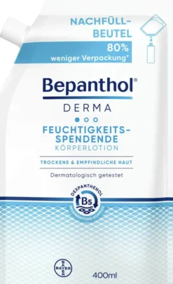 Bepanthol DERMA Feuchtigkeitsspendende Körperlotion 400 ml Nachfüllbeutel
