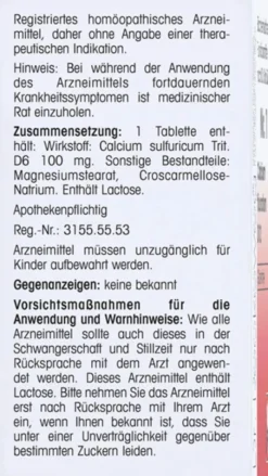 Biochemie 12 Calcium Sulfuricum D 6 Tabletten