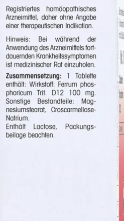 Biochemie 3 Ferrum Phosphoricum D 12 Tabletten