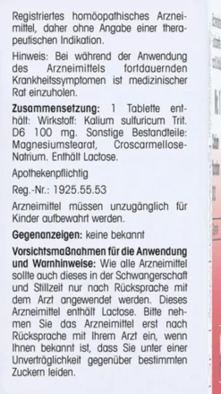 Biochemie Reckeweg 6 Kalium Sulfuricum D 6 200 Tabletten