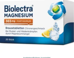 Biolectra Magnesium 365 mg fortissimum Zitronengeschmack 20 Brausetabletten