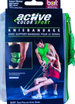 Bort Active Color Sport Kniebandage Xl Schwarz Grün 1 Stück