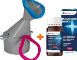 Bundle Inhalationstopf Premium mit 2 Soft-Aufsätzen + Japanisches Heilöl Medibond 30 ml