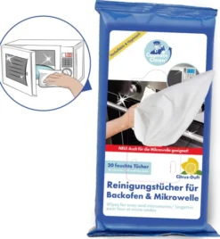 Captain Clean Reinigungstücher für Backofen und Mikrowelle, 20er-Pack Feuchttücher