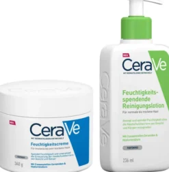 CeraVe Feuchtigkeitscreme 340 g + Feuchtigkeitsspendende Reinigungslotion 236 ml