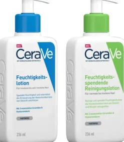 CeraVe Feuchtigkeitslotion 236 ml + Feuchtigkeitsspendende Reinigungslotion 236 ml