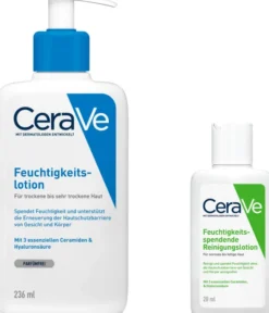 CeraVe Feuchtigkeitslotion 236 ml + gratis feuchtigkeitsspendende Reinigungslotion 20 ml