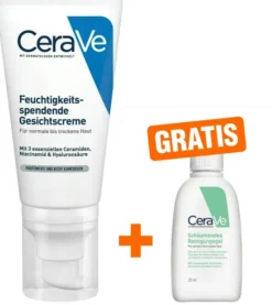 CeraVe Feuchtigkeitsspendende Gesichtscreme 52 ml + gratis Schäumendes Reinigungsgel 20 ml