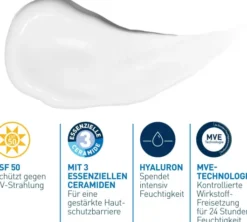 CeraVe Feuchtigkeitsspendende Gesichtscreme LSF 50 52 ml