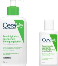 CeraVe Feuchtigkeitsspendende Reinigungslotion 236 ml + gratis CeraVe Feuchtigkeitsspendende Reinigungslotion 20 ml