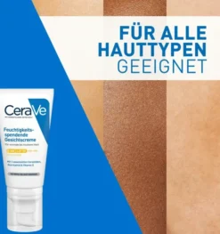 CeraVe Feuchtigkeitsspendende Gesichtscreme LSF 50 52 ml + gratis Schäumendes Reinigungsgel 20 ml