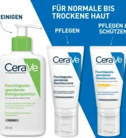 CeraVe Feuchtigkeitsspendende Gesichtscreme LSF 50 52 ml + gratis Schäumendes Reinigungsgel 20 ml