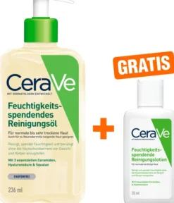 CeraVe Reinigungsöl 236 ml + gratis CeraVe feuchtigkeitsspendende Reinigungslotion 20 ml