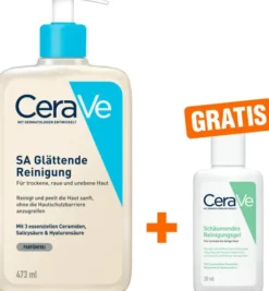 CeraVe SA Glättende Reinigung 473 ml + gratis Schäumendes Reinigungsgel 20 ml