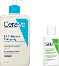 CeraVe SA Glättende Reinigung 473 ml + gratis Feuchtigkeitsspendende Reinigungslotion 20 ml