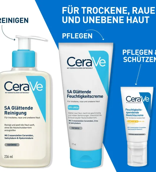 CeraVe SA Urea Glättende Feuchtigkeitscreme 2 x 177 ml
