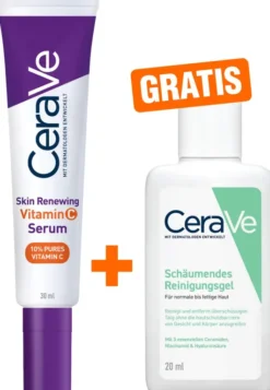 Cerave Skin Renewing Vitamin C 30 ml Serum + gratis CeraVe schäumendes Reinigungsgel 20 ml