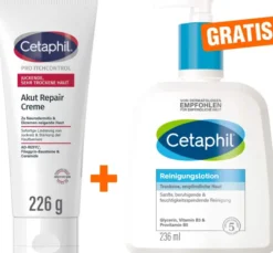 Cetaphil Pro Itch Control Akut Repair Creme 226 g + gratis Cetaphil Reinigungslotion 236 ml