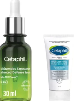 Cetaphil schützendes Tagesserum 30 ml + gratis Cetaphil Pro Itch Control Repair sensitive Regenerierende Handcreme 50 ml
