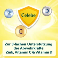 Cetebe Abwehr plus Vitamin C + Vitamin D3 + Zink 120 Kapseln