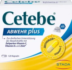 Cetebe Abwehr plus Vitamin C + Vitamin D3 + Zink 120 Kapseln