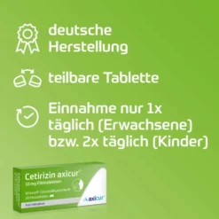Cetirizin Axicur 10 mg 50 Filmtabletten