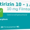 Cetirizin 10mg 1a Pharma 20 Filmtabletten