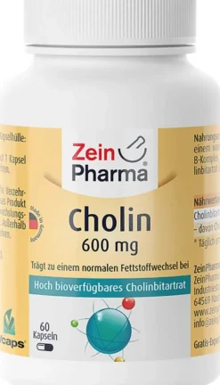 Cholin 600 mg Rein Aus Bitartrat Veg. 60 Kapseln